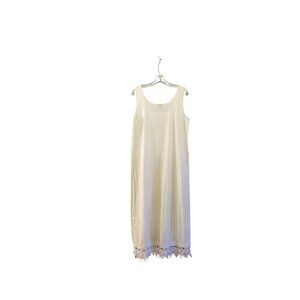 New Options By Kate Seddes Women's Large White Sleeveless Midi Dress or Slip Wit